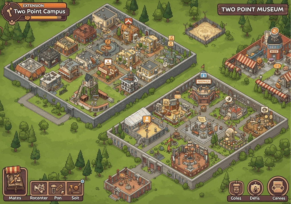 Gameplay d’un jeu comme Two Point Museum