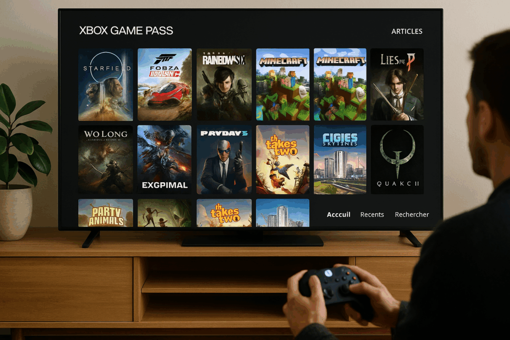 Un joueur qui navigue dans l’interface du Xbox Game Pass 