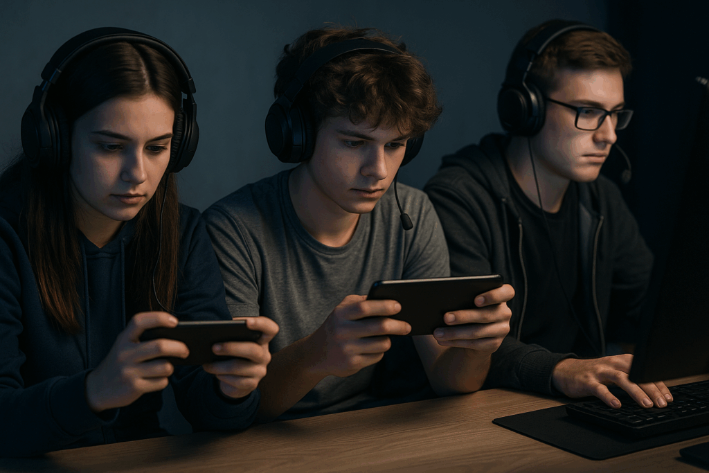 Gamers en pleine partie