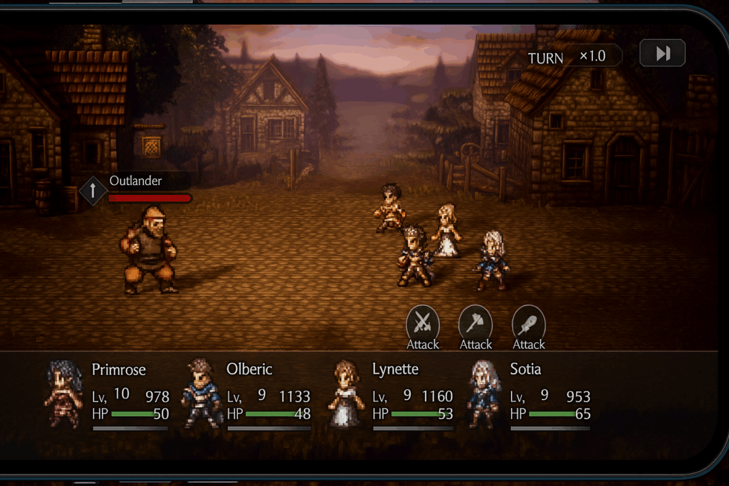 Gameplay de Octopath Traveler 0