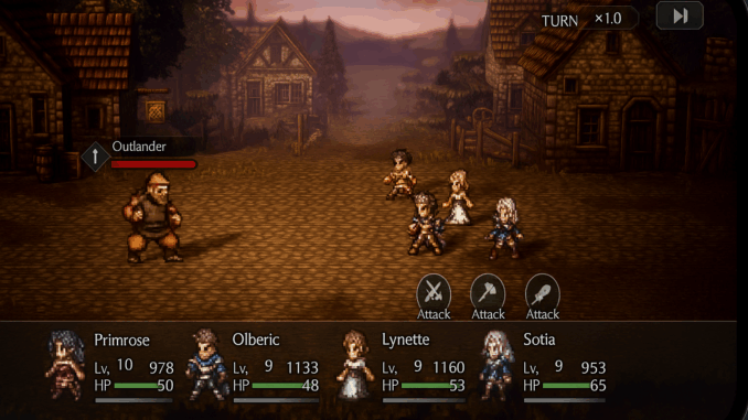 Gameplay de Octopath Traveler 0