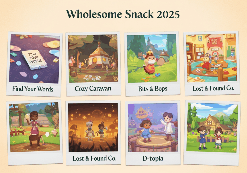 Montage des jeux du Wholesome Snack 2025