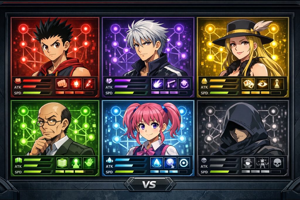 Personnages inspirés de Hunter x Hunter : Nen x Survivor