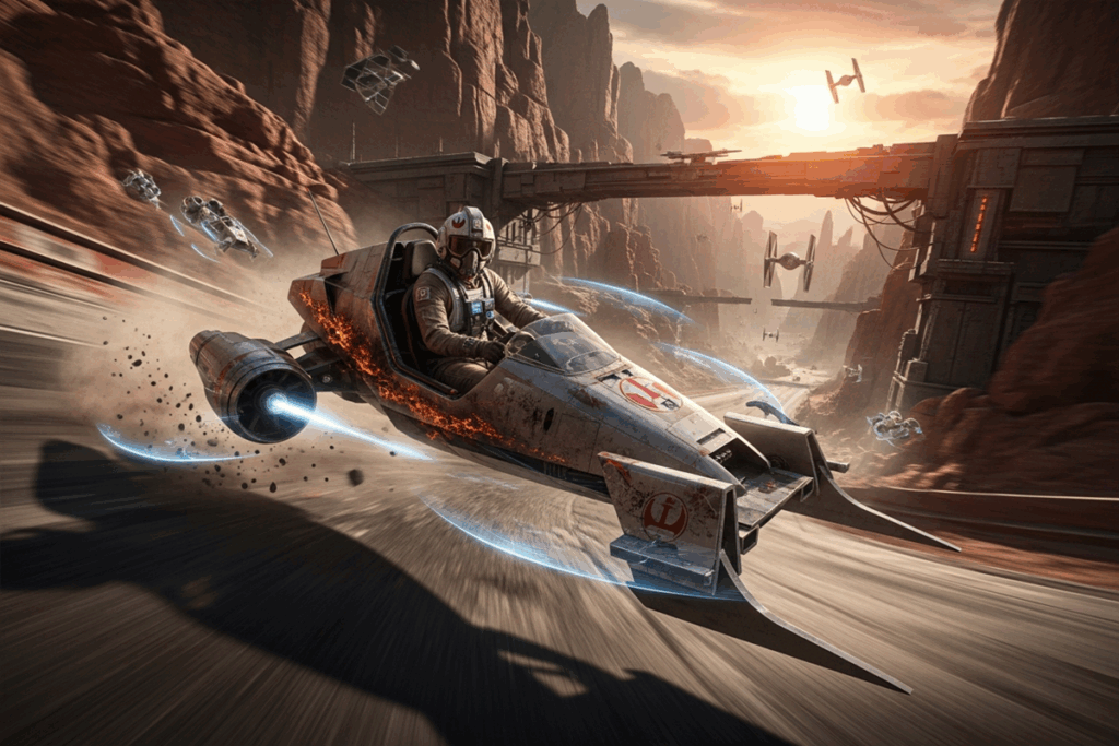 Gameplay d’un jeu comme Star Wars : Galactic Racer