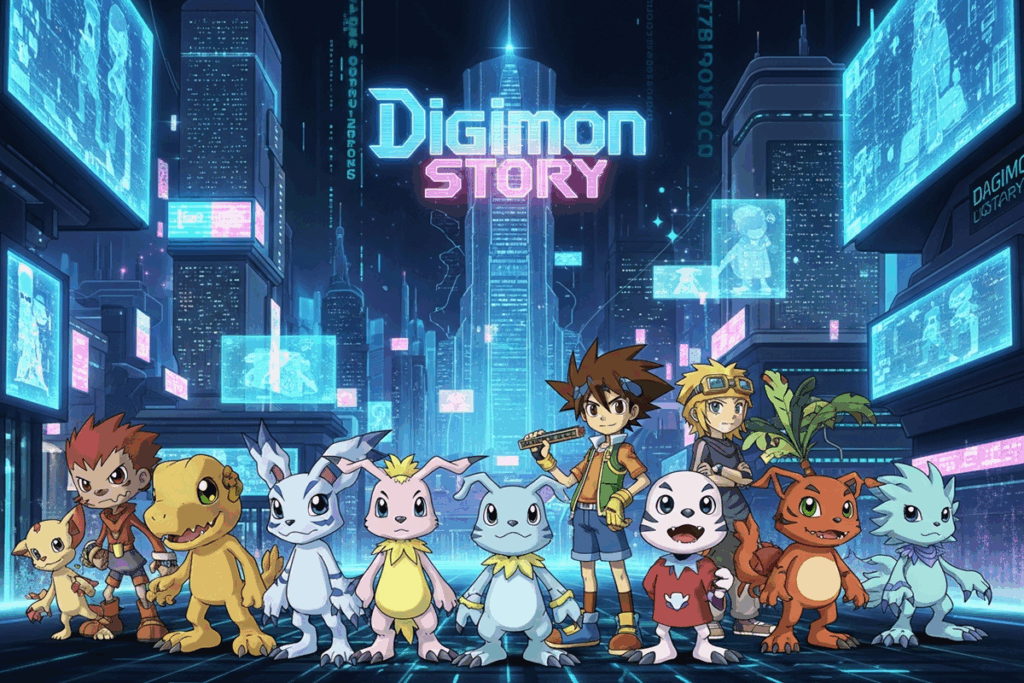 Les personnages du jeu Digimon Story