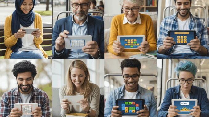 Diversité de joueurs de jeux de puzzle