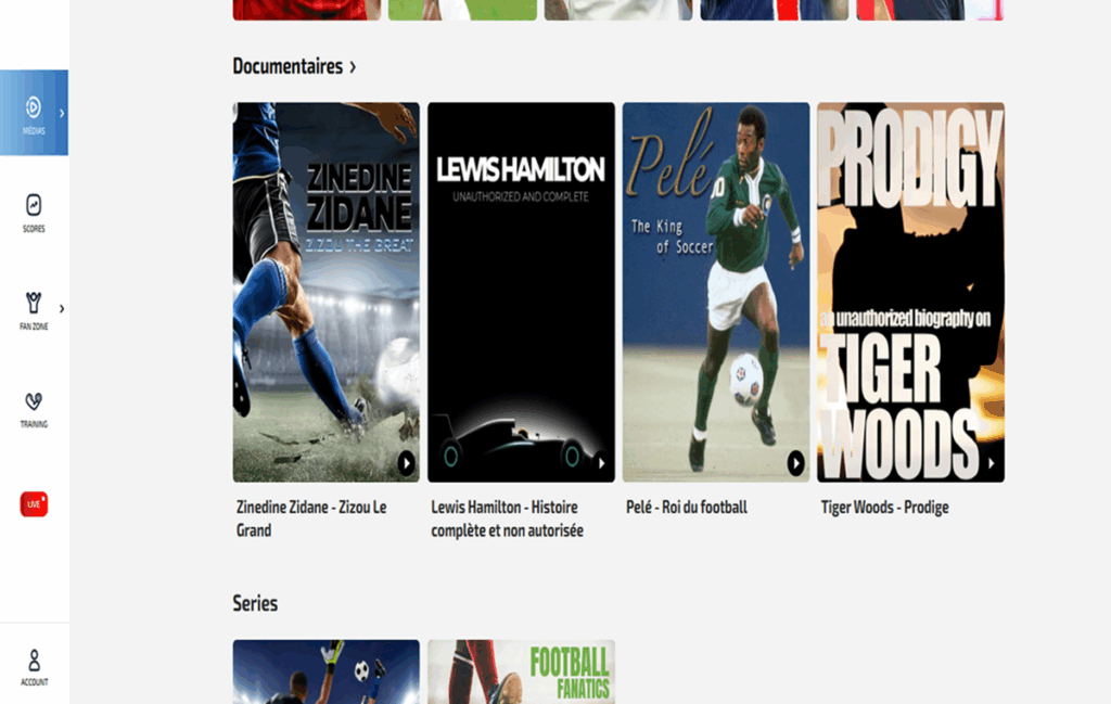 Documentaires sur Pelé et autres sportifs