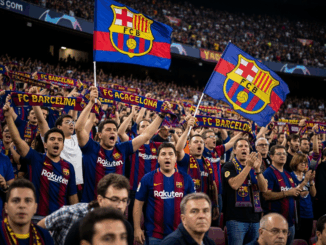 Supporteurs du FC Barcelone en Ligue des Champions