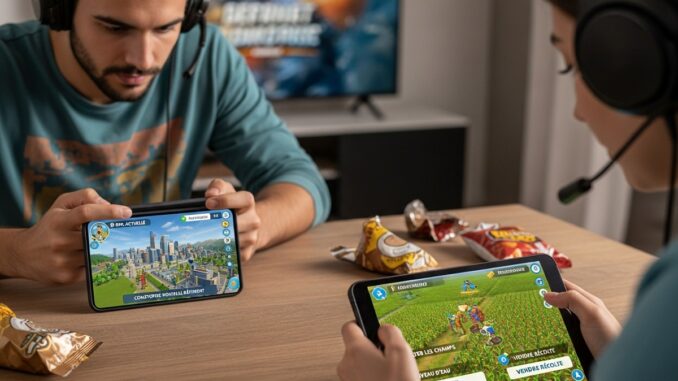 Gamers jouant à des jeux en ligne