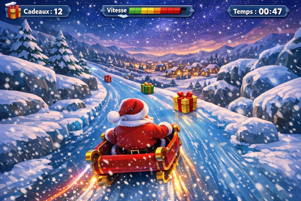 illustration du jeu en ligne de Noël Santa Slide