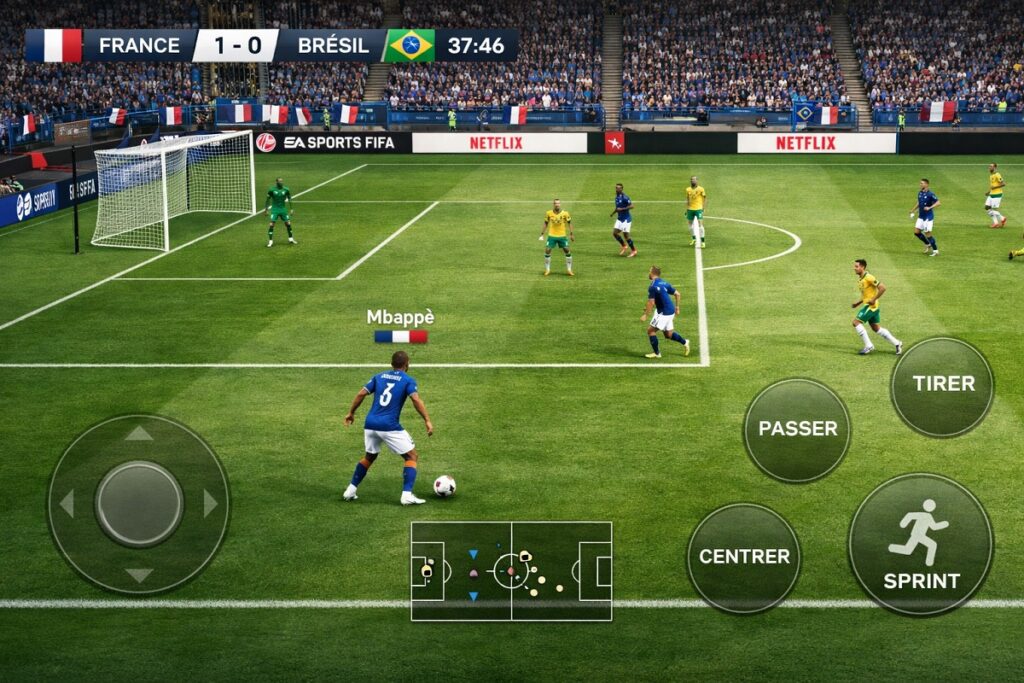 illustration d’un match du jeu vidéo de football