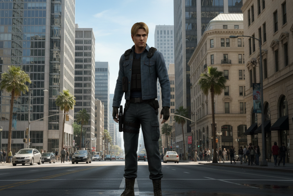 Gameplay d’un jeu comme Resident Evil avec Leon Kennedy