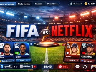 montage visuel du jeu vidéo de football Netflix