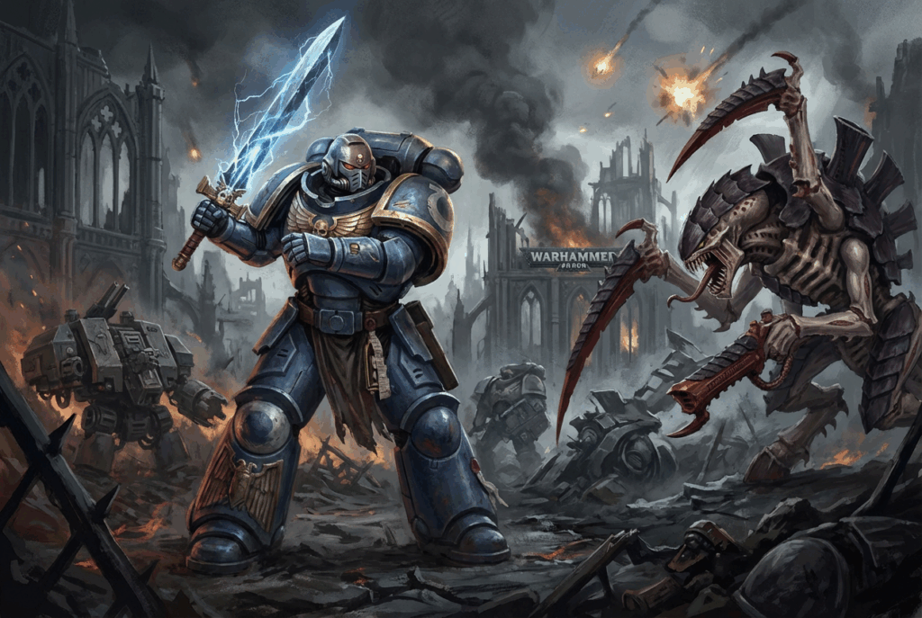 Combat entre un Space Marine et un Hormagaunt