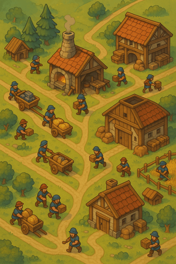 vue isométrique détaillée de Pioneers of Pagonia