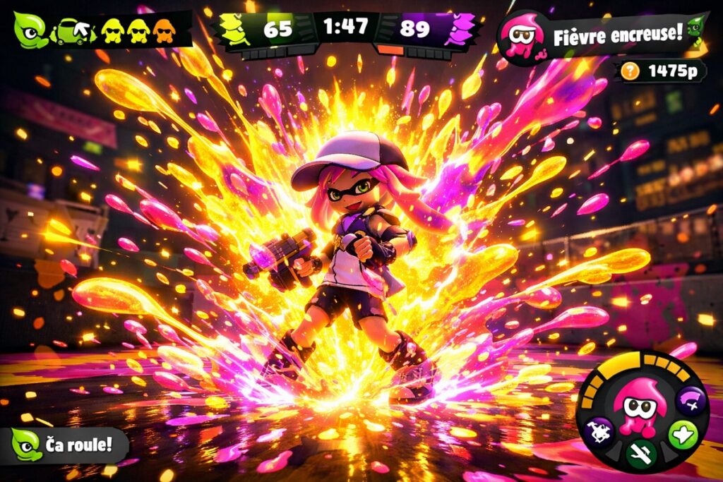 Interface d’un jeu comme Splatoon 3