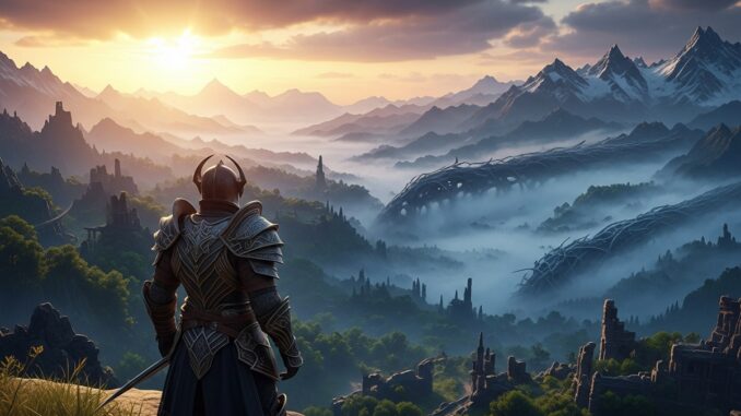 Paysage épique inspiré d'Enshrouded