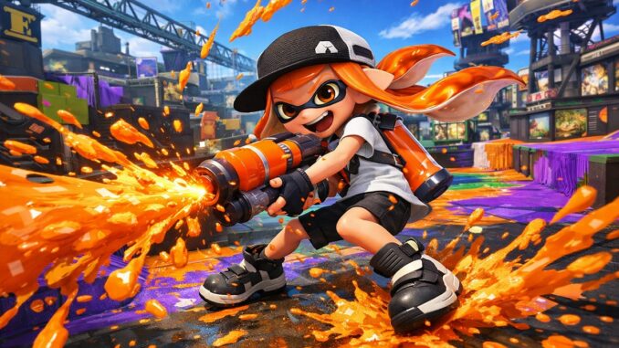 arène colorée inspirée de Splatoon 3