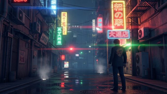 atmosphère urbaine inspirée de Yakuza Kiwami 3 & Dark Ties