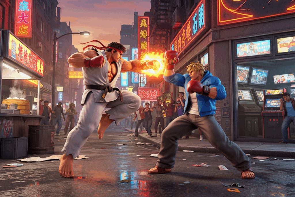 Gameplay d’un jeu de combat comme Street Fighter