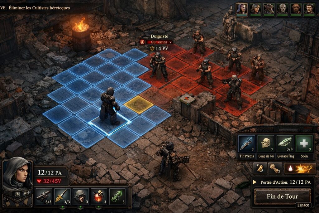 combats similaires à ceux de Warhammer 40.000 Dark Heresy