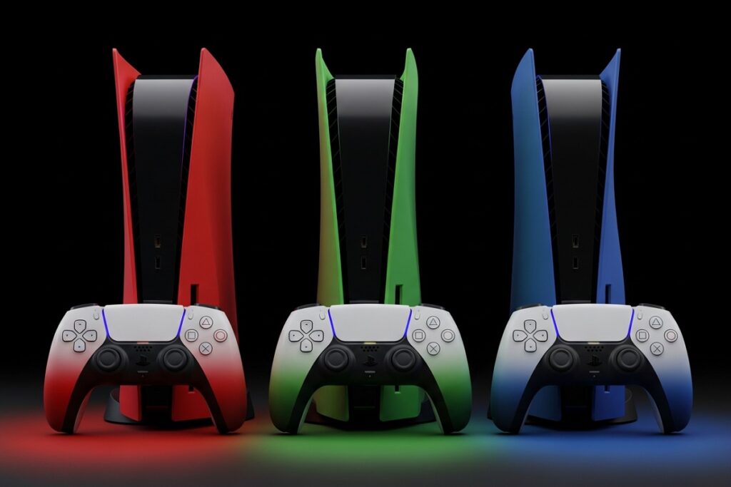 composition avec la console PS5 de Sony