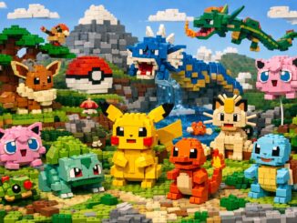 composition de personnages comme les premiers sets LEGO Pokémon