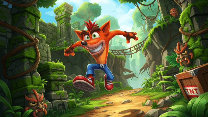 Un personnage gaming comme Crash Bandicoot