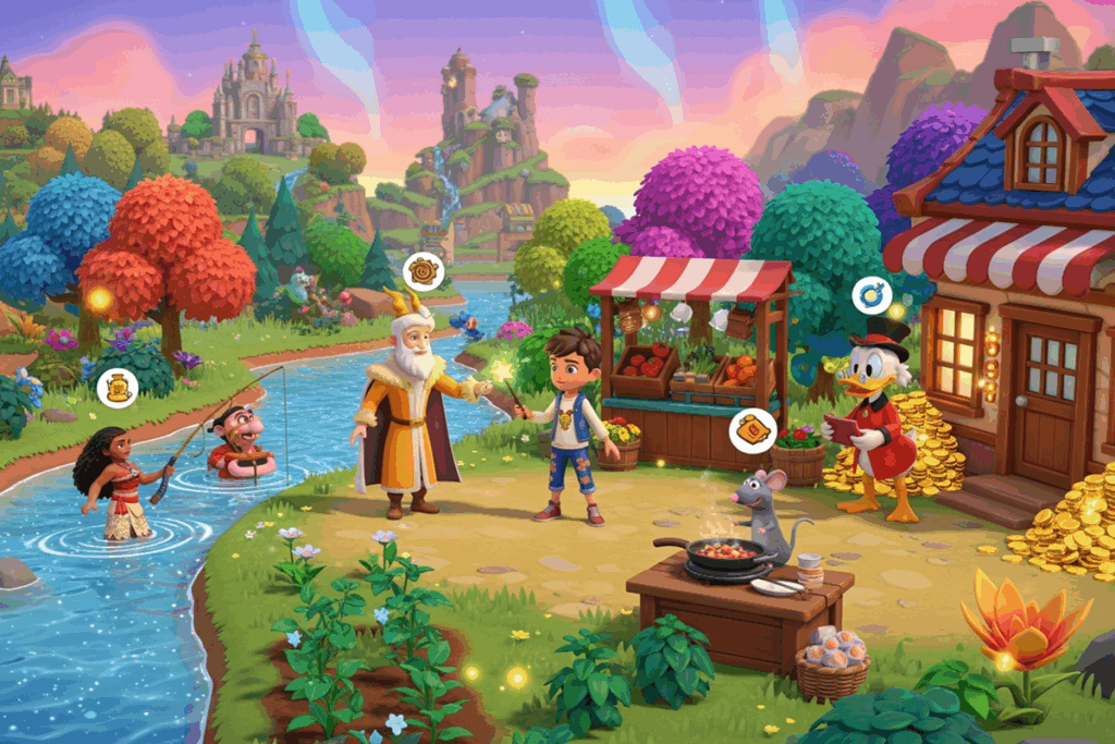 Gameplay d’un jeu similaire à Disney Dreamlight Valley