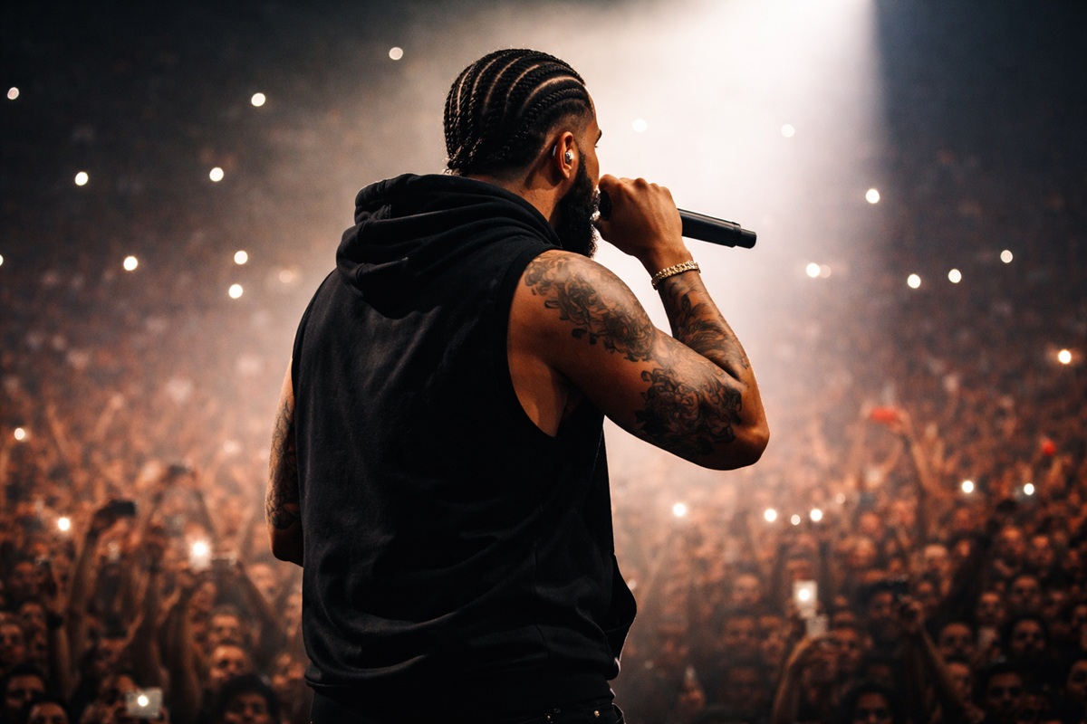 Le rappeur Drake en concert