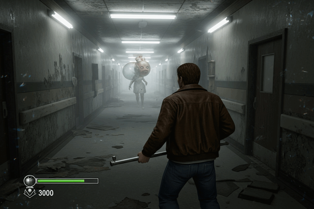 Gameplay d’un jeu d’horreur comme Silent Hill