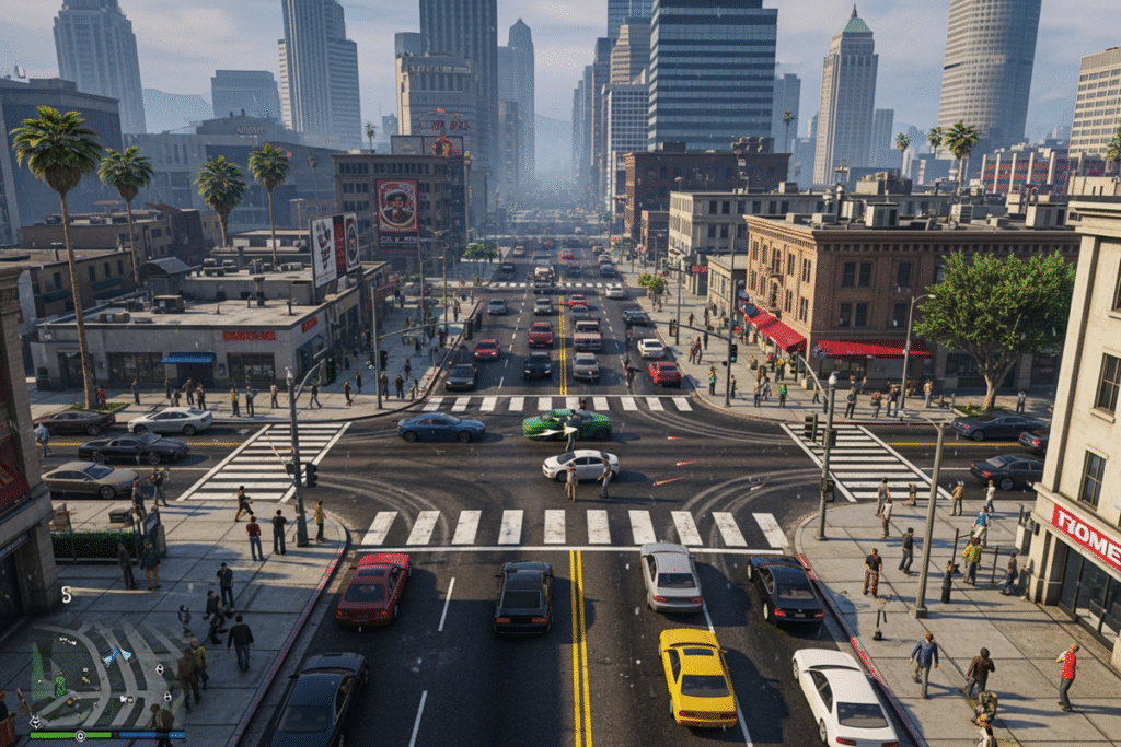 Gameplay d’un jeu similaire à GTA