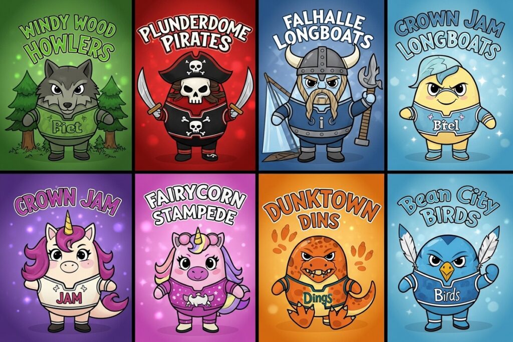 haricots mascottes comme ceux de Fortnite et Fall guys