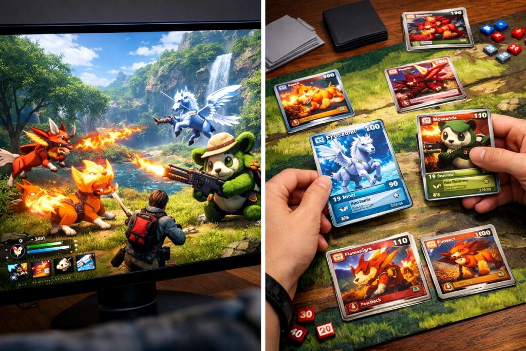 illustration de la transition de Palworld vers le format carte