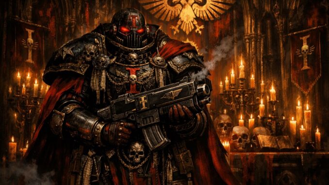 inquisiteur en armure comme celui de Warhammer 40.000 Dark Heresy