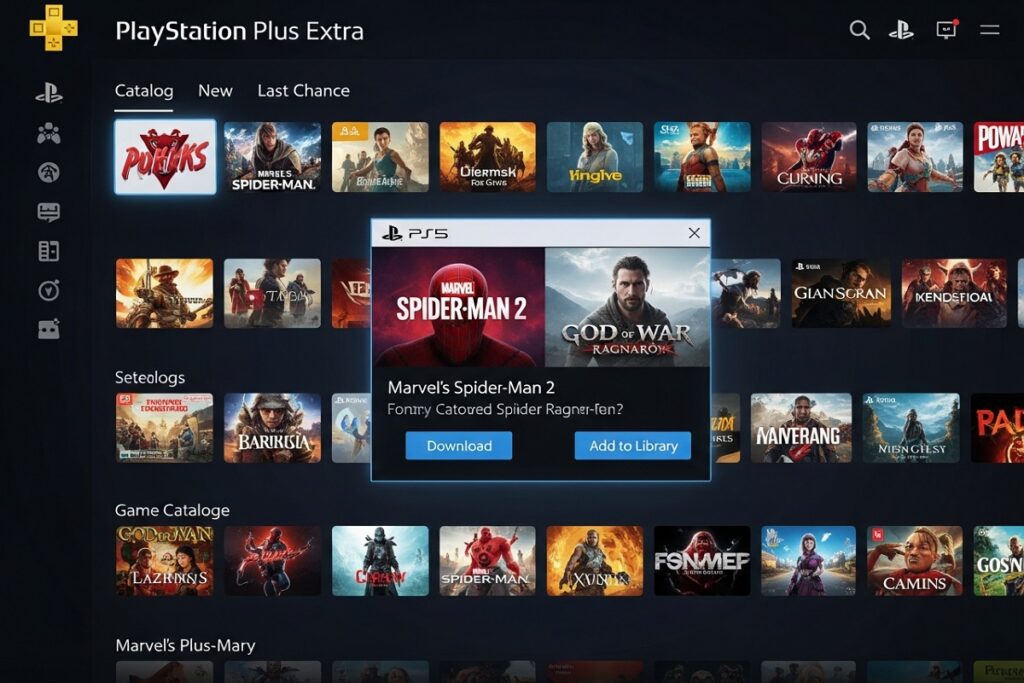 interface utilisateur similaire à celui du PlayStation Plus Extra