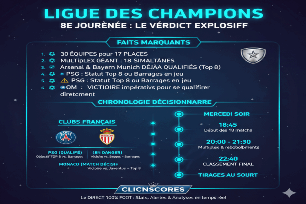 Infographie sur les matchs de la Ligue des Champions