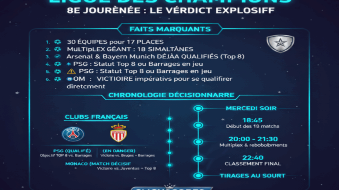 Infographie sur les matchs de la Ligue des Champions