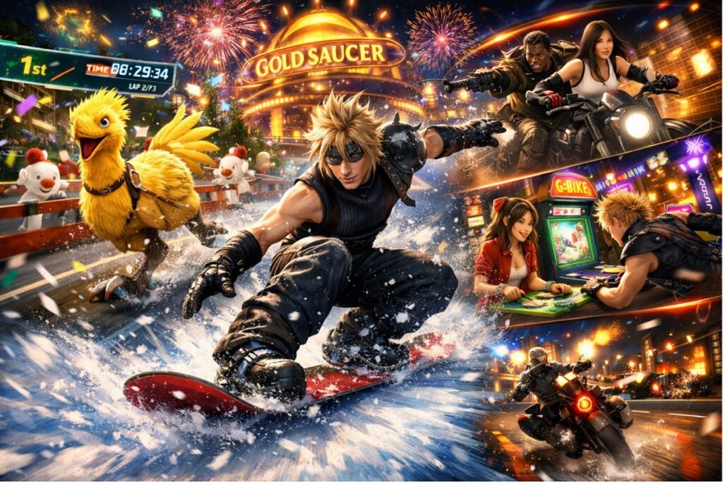 l'esprit festif et varié des mini-jeux de Final Fantasy VII Remake Part 3