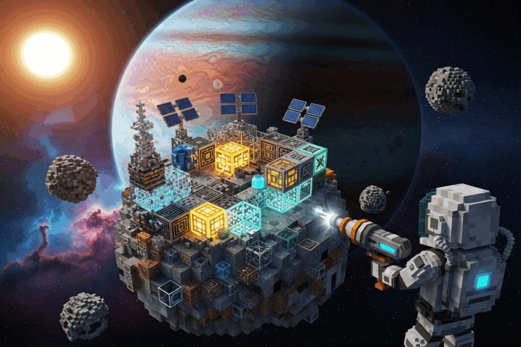 Gameplay d’un jeu de construction similaire à Outerverse