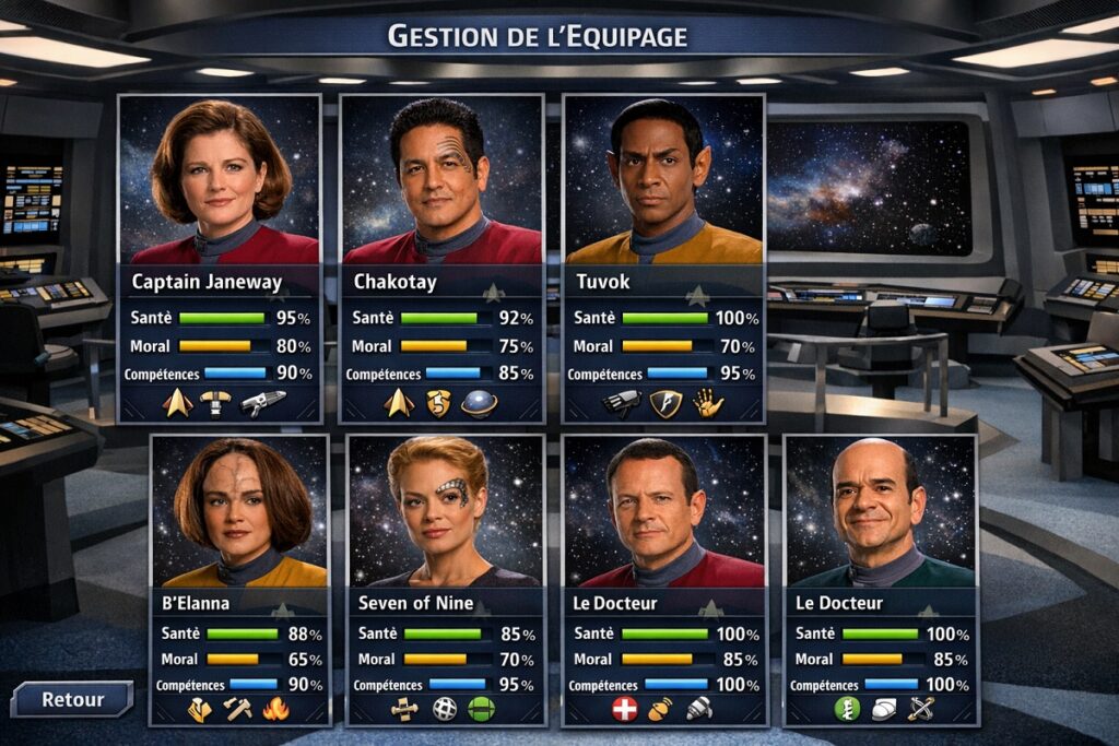 personnages inspirés de Star Trek Voyager: Across the Unknown