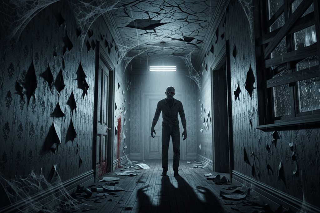 Gameplay d’un jeu de zombies comme Resident Evil Requiem