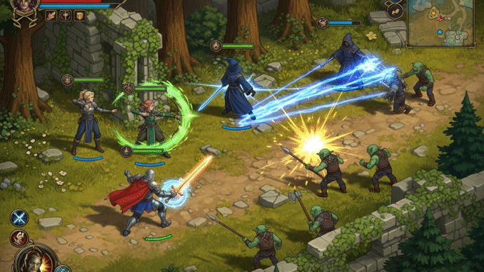 Gameplay d’un jeu RPG similaire à Spellcasters Chronicles