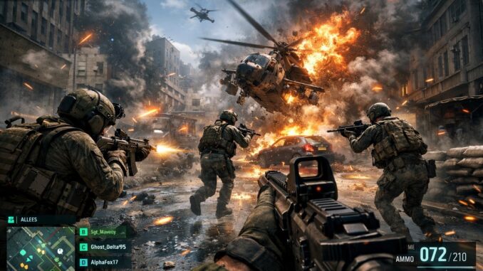 scène de combat inspiré de Battlefield 6