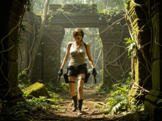 Lara Croft au milieu des ruines