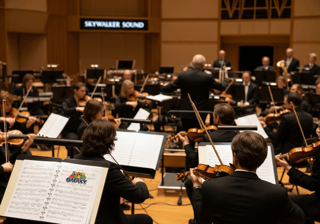 tableau de bord orchestral comme celui de Super Mario Galaxy le film