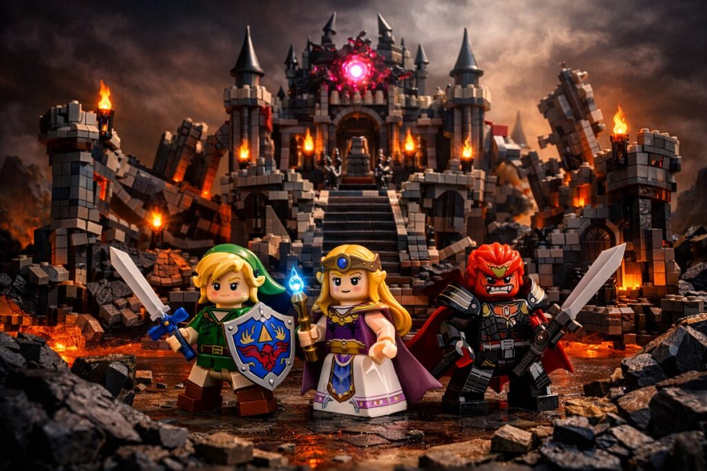 vue panoramique similaire au set LEGO The Legend of Zelda