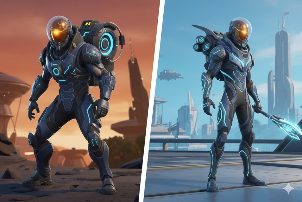 Comparaison côte à côte de skin comme dans Fortnite