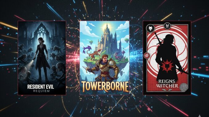 Composition graphique de nouvelles sorties jeux vidéo