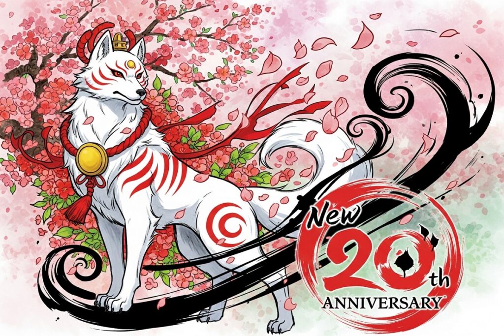 Illustration du vingtième anniversaire de la licence Okami